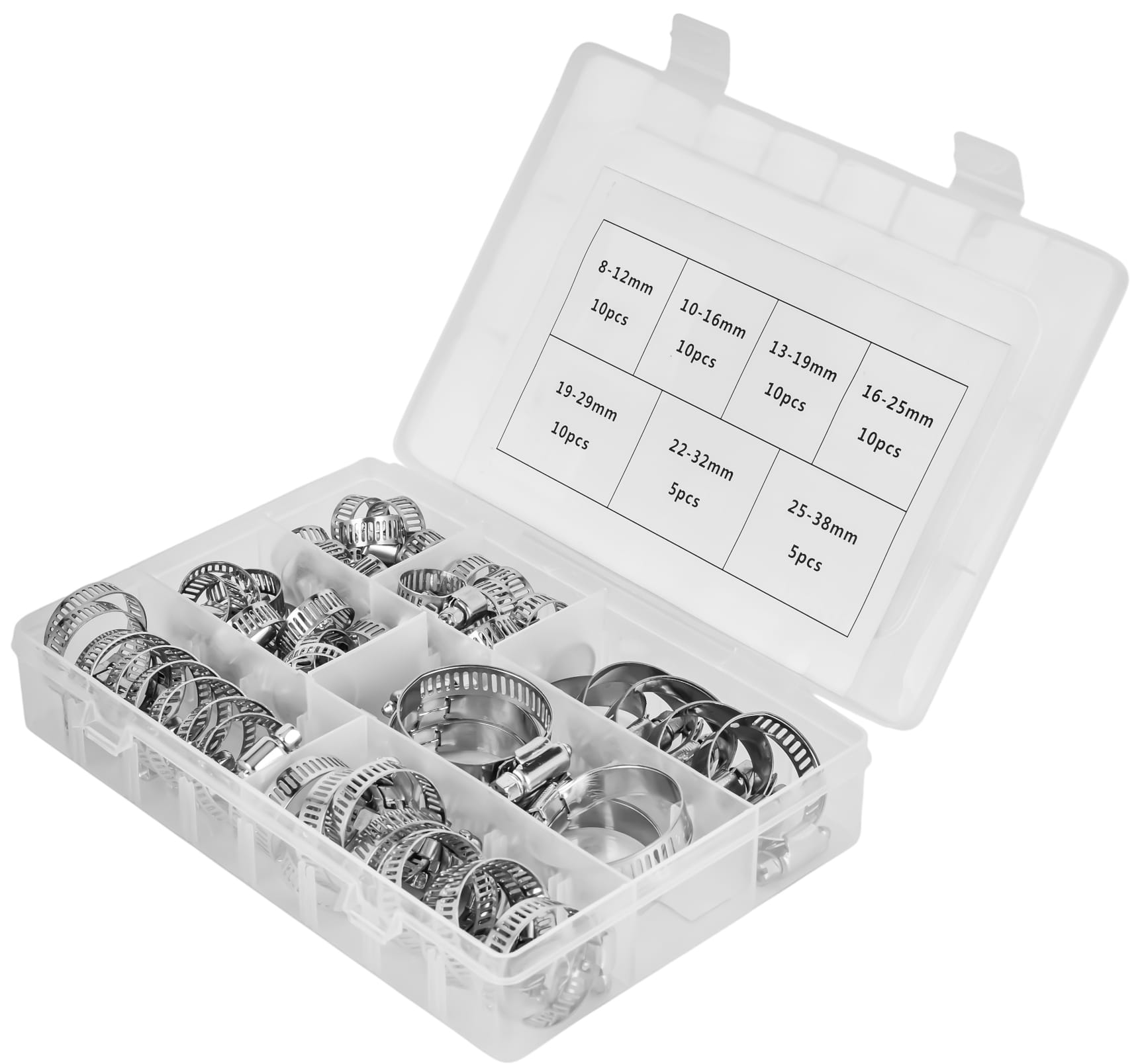 Set Obujmica Vijčanih 60 komada 8-38 mm KD10865, Stezaljke sa Pužnim Pogonom