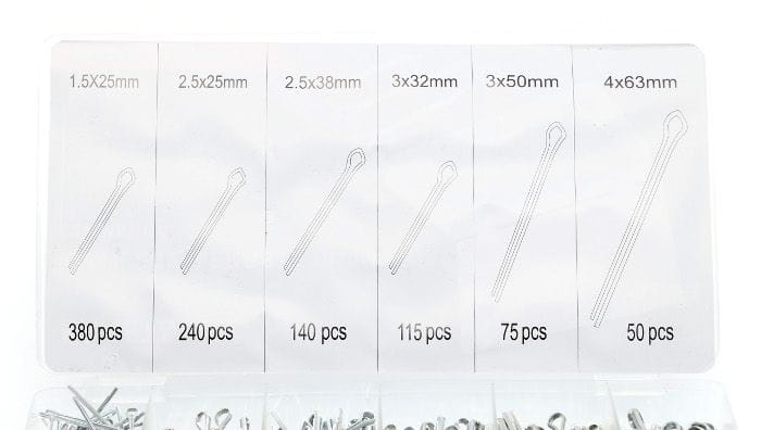 Set osigurača za osovine, Set rascjepki, Set Šplenti 1000 kom KD10509, 1,5/2/2,5/3/4 mm - Slika 3