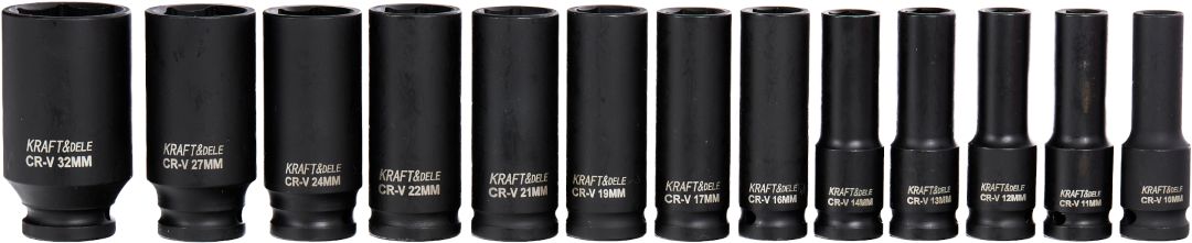Set udarnih gedora 1/2" 10-30mm 13 komada KD10521 - Slika 4