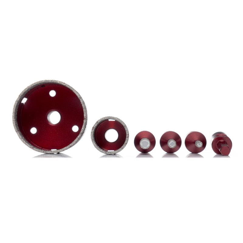 Set Svrdla i Kruna Dijamantnih za Bušenje rupa u Kamenu, Keramici i Pločicama 5 komada 6,8,10,35,68 mm KD11219 - Slika 2