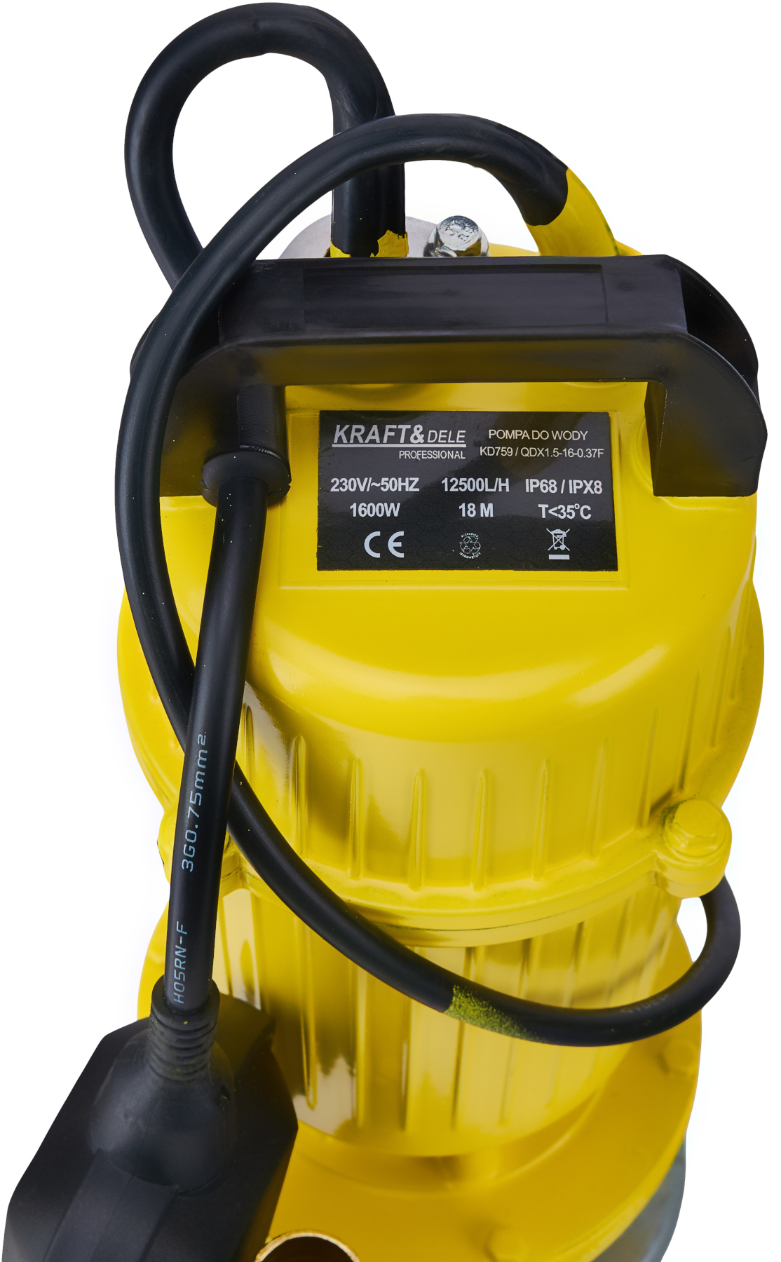 KRAFT & DELE Potopna Pumpa 1600W Ø1" 12.500 l/h + PLOVAK KD759 za čistu vodu - Slika 5