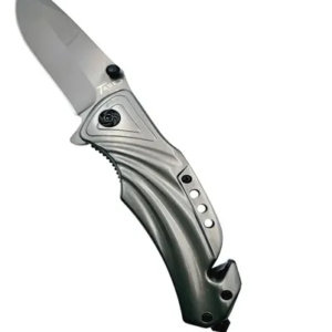 Nož džepni preklopni HILWOD L00216V 9,5cm Crni EDC (Taktički nož s razbijačem stakla i rezačem)