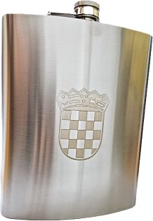 Pljoska sa futrolom i naramenicom i Hrvatskim grbom 1.4 L (Hrvatska) - Slika 2