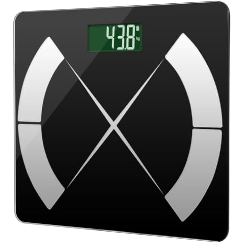 Vaga Podna za Tjelesnu Masnoću BMI, Digitalna, LCD ekran 180 kg, Bluetooth, spaja se na Mobitel, Crna - Slika 2