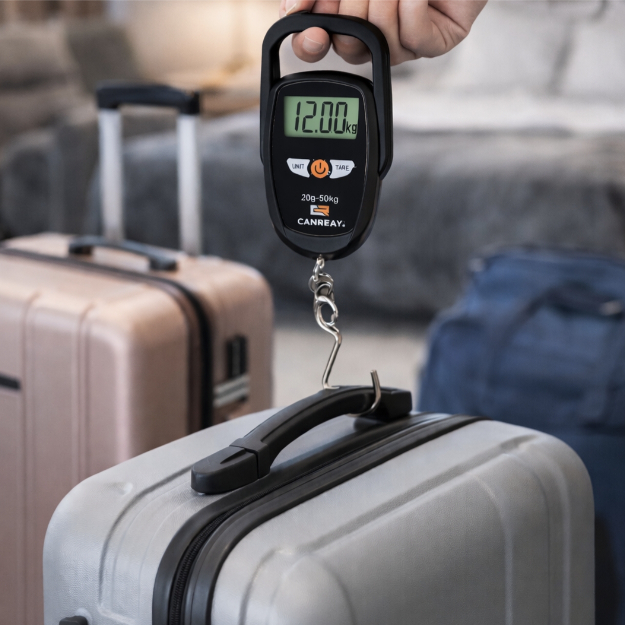 Vaga za Kofere, Prijenosna Digitalna , Bijela 50kg - Slika 2