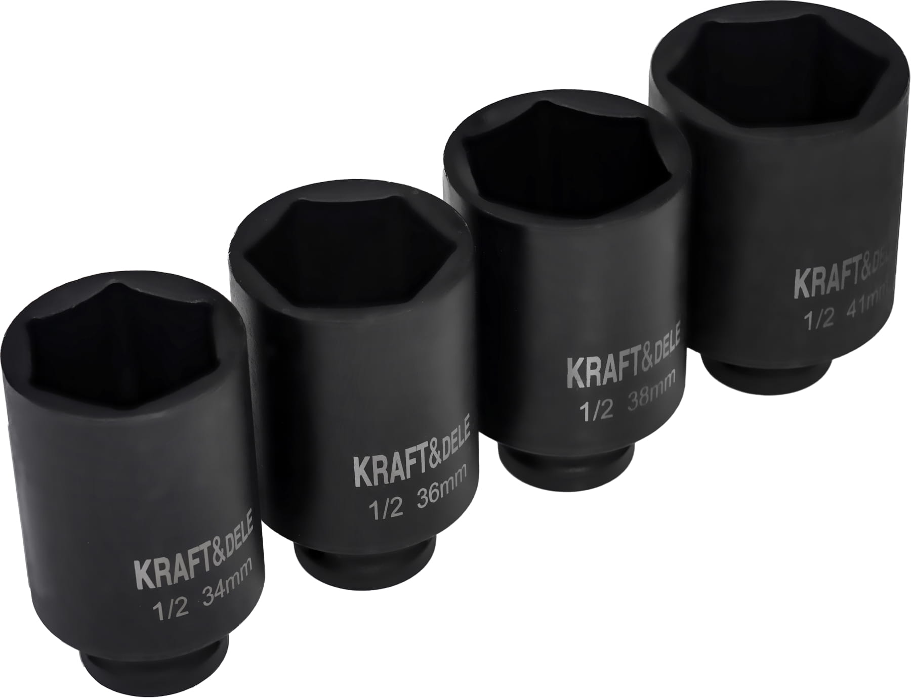 Set Udarnih Gedora 1/2" Šesterokutne, 4 komada, 34, 36, 38, 41mm KD11753 - Slika 3