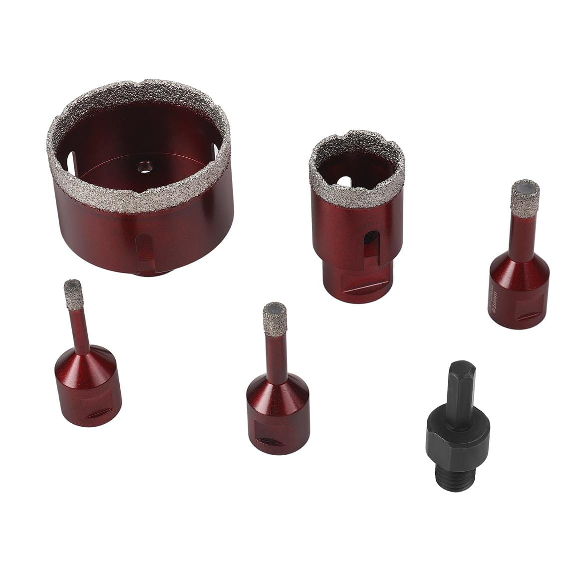 Set Dijamantnih Svrdla i Kruna za Bušenje Rupa u Keramici, Gresu, Granitu, Kamenu, 6 Dijelova Ø6-68 mm M14 KD12643 - Slika 2