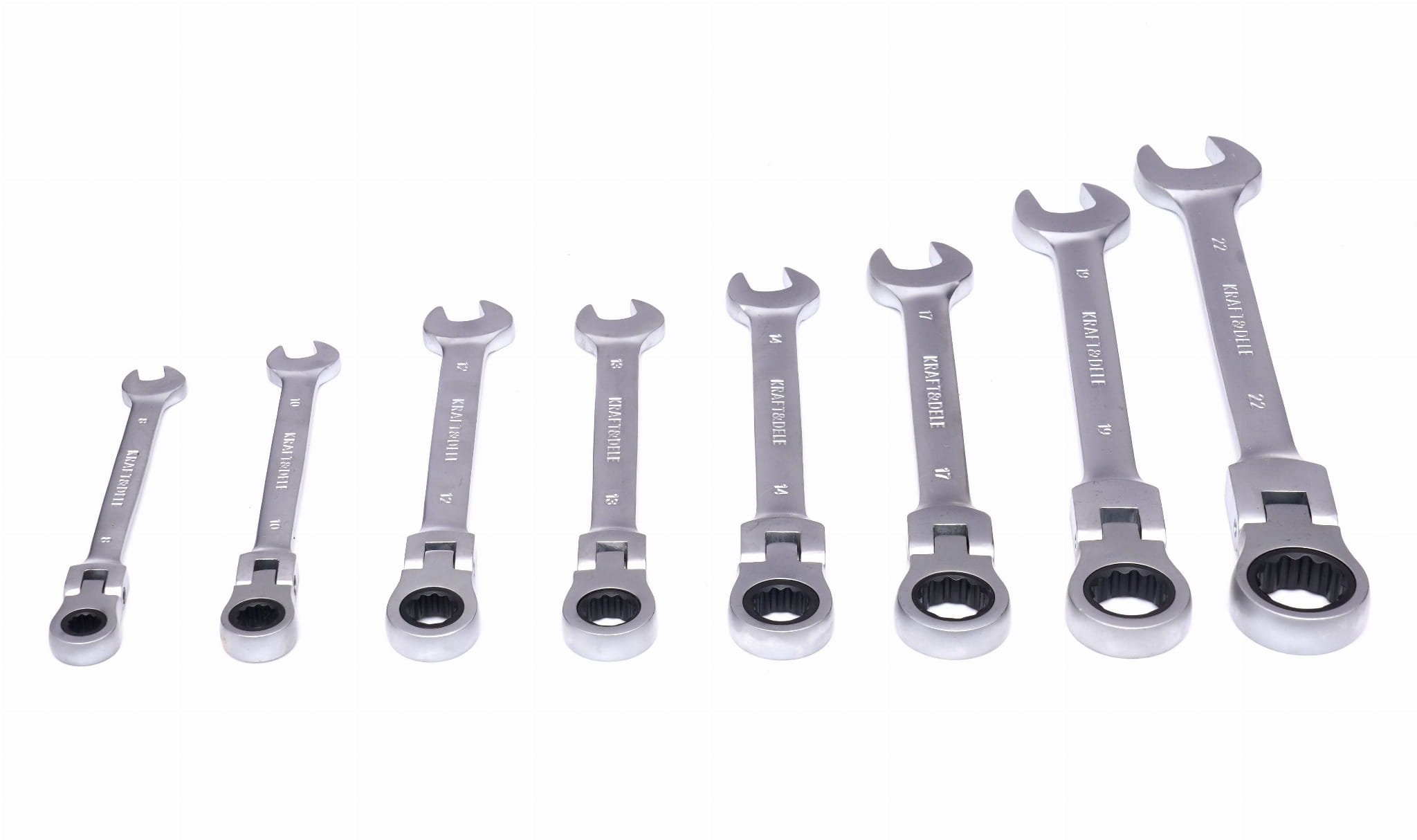 Set Kombiniranih Ključeva sa Čegrtaljkom i Fleksibilnom Glavom 8 kom KD11302 8-22mm - Slika 2
