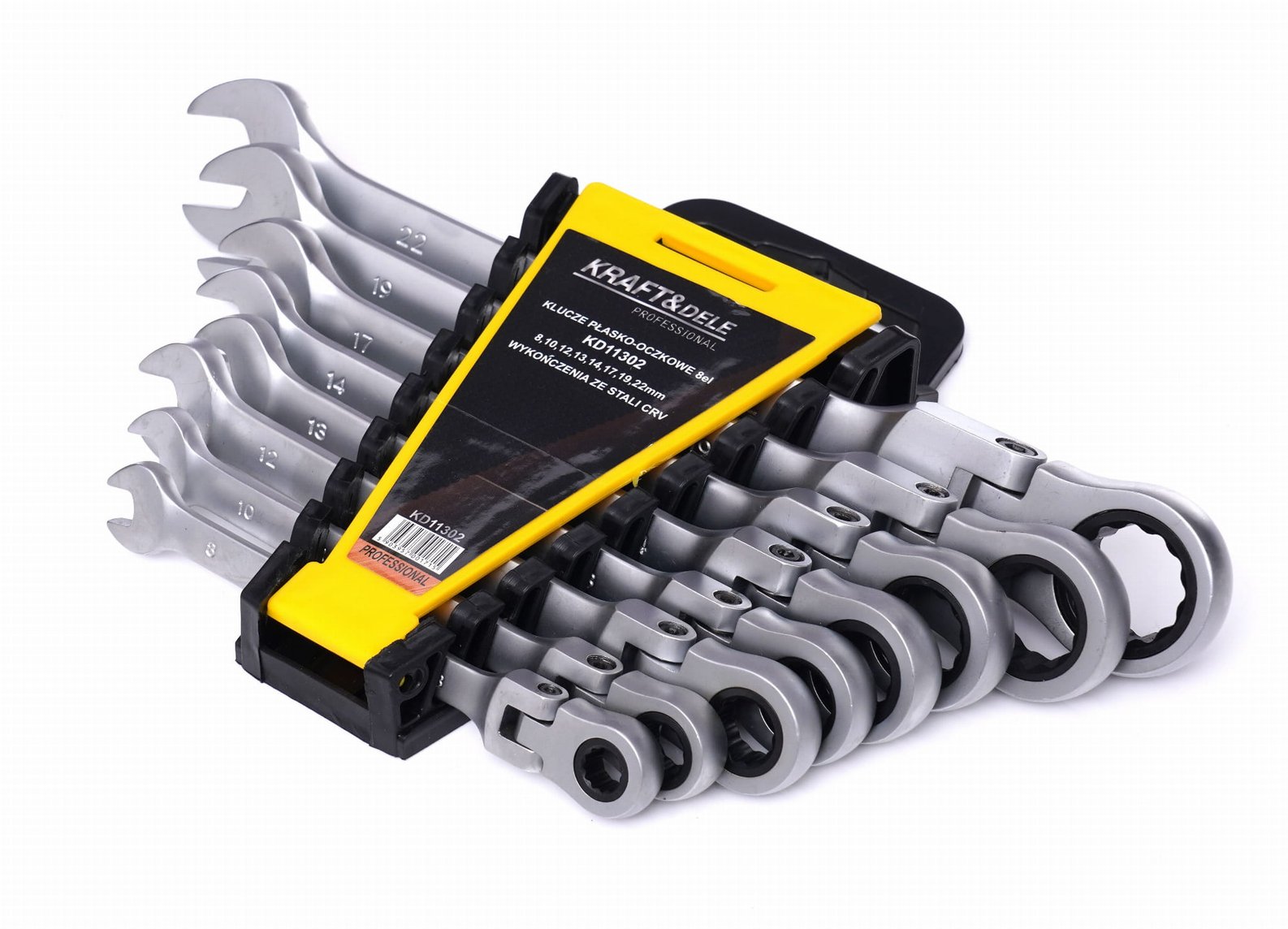 Set Kombiniranih Ključeva sa Čegrtaljkom i Fleksibilnom Glavom 8 kom KD11302 8-22mm - Slika 3