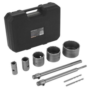 Set Kruna za bušenje cigle, betona Ø30-100 mm KD12640 SDS-MAX i PLUS+ prihvatnici, Kofer