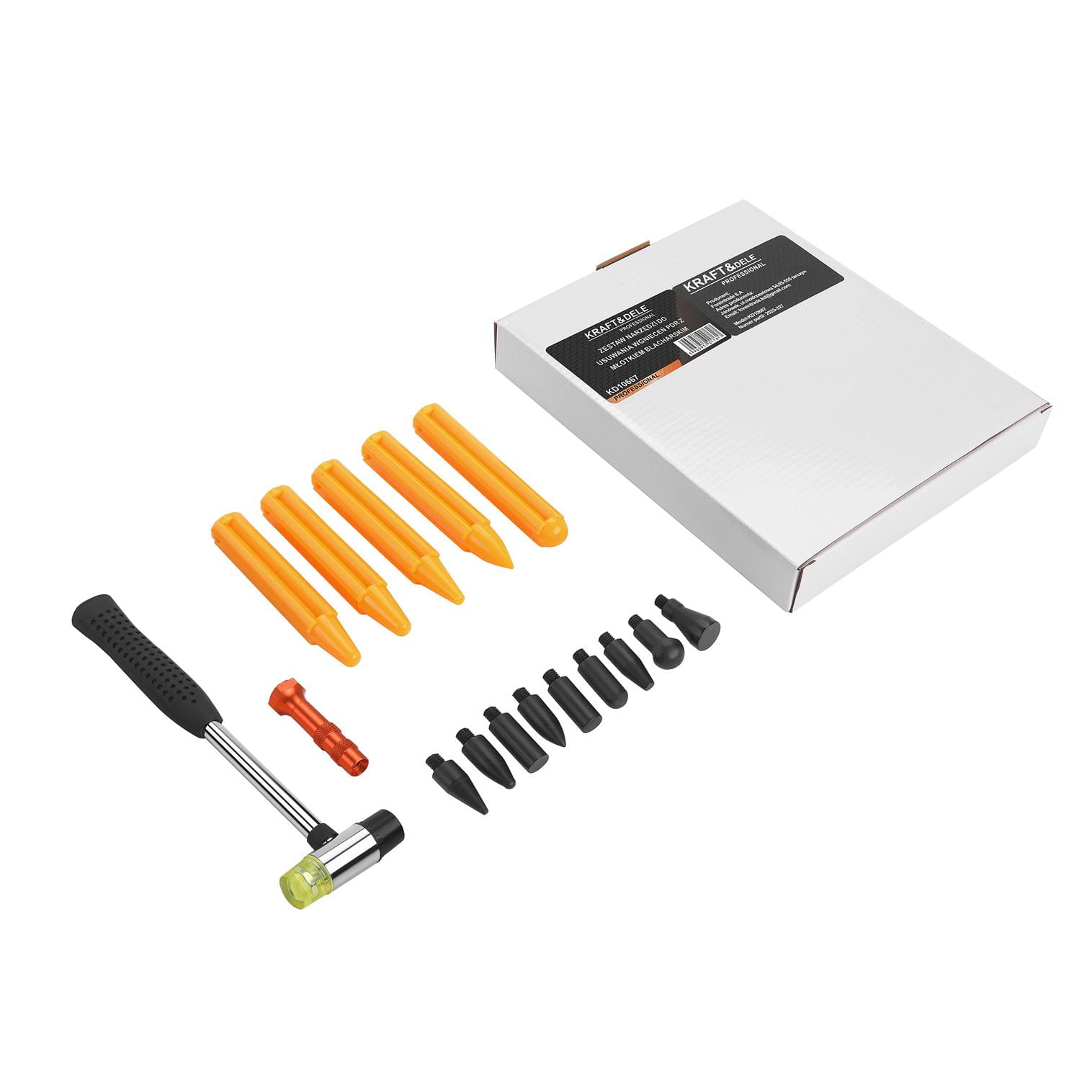 Set alata za popravak karoserije, uklanjanje udubljena PDR metodom KD10667 - Slika 2