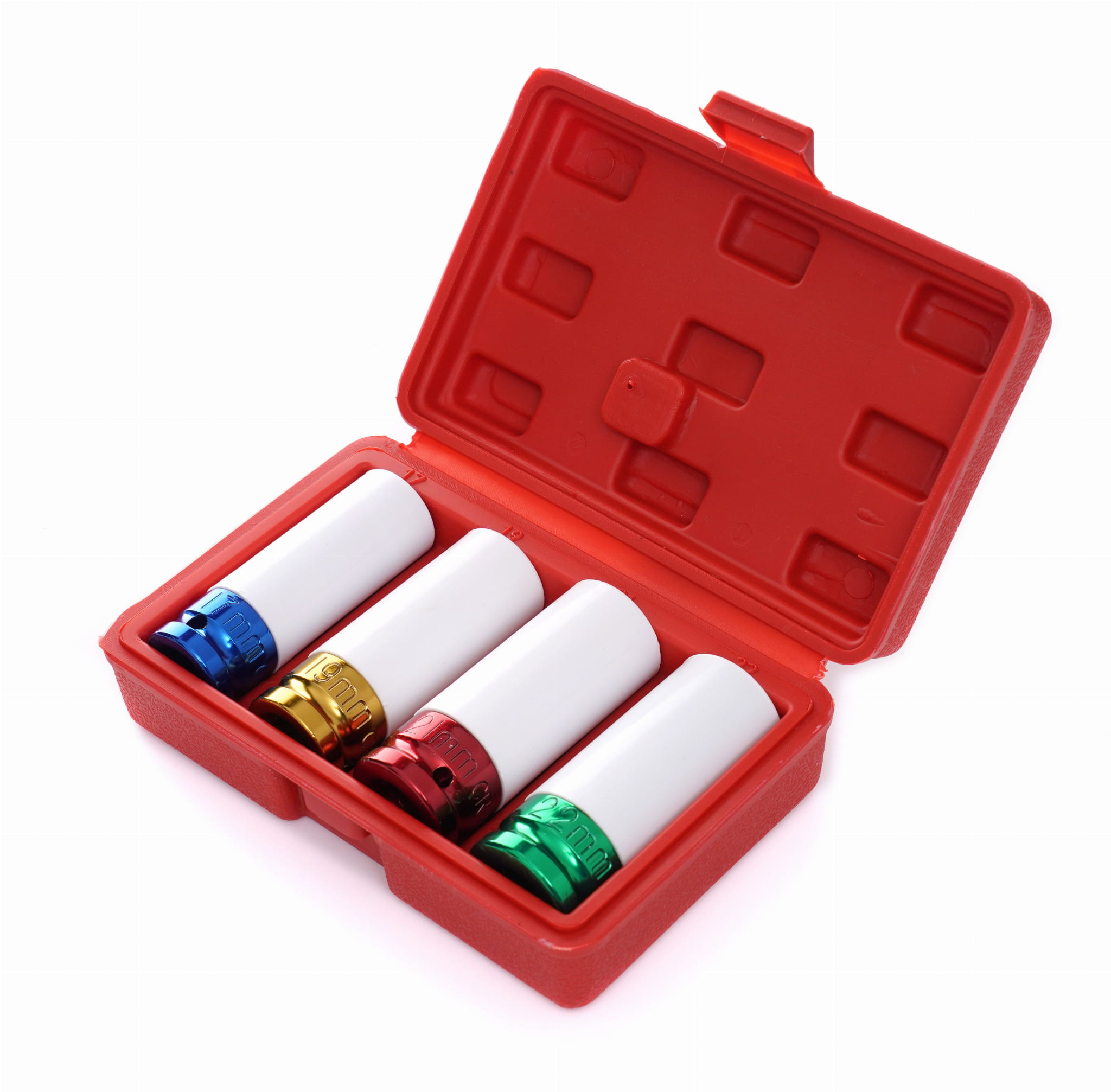 Set udarnih gedora 1/2" 17/19/21/22mm 4 komada KD10523 s navlakom za zaštitu alu felgi