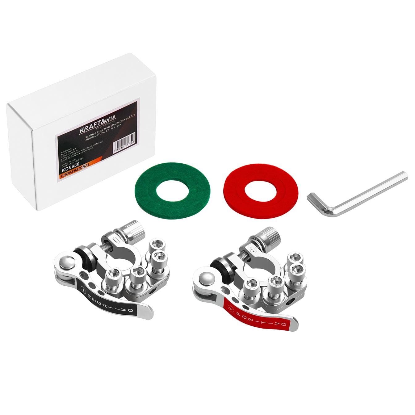 Stezaljka za akumulator 6V/12V/24V brzo spajanje 2 komada KD5850 - i + - Slika 5