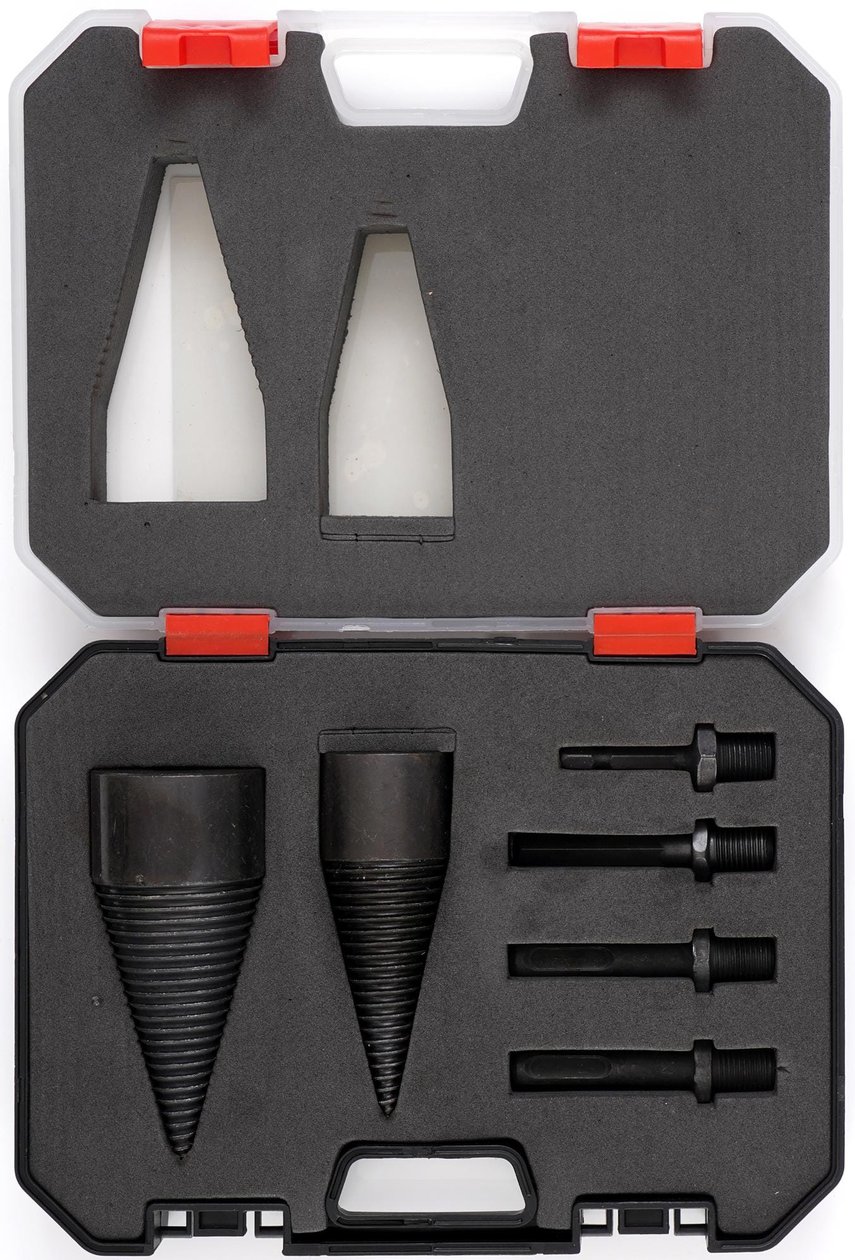 Set Svrdlo za Cijepanje Drva 32 mm, 42 mm + 4x M14 adapter KD11248 Kofer - Slika 2