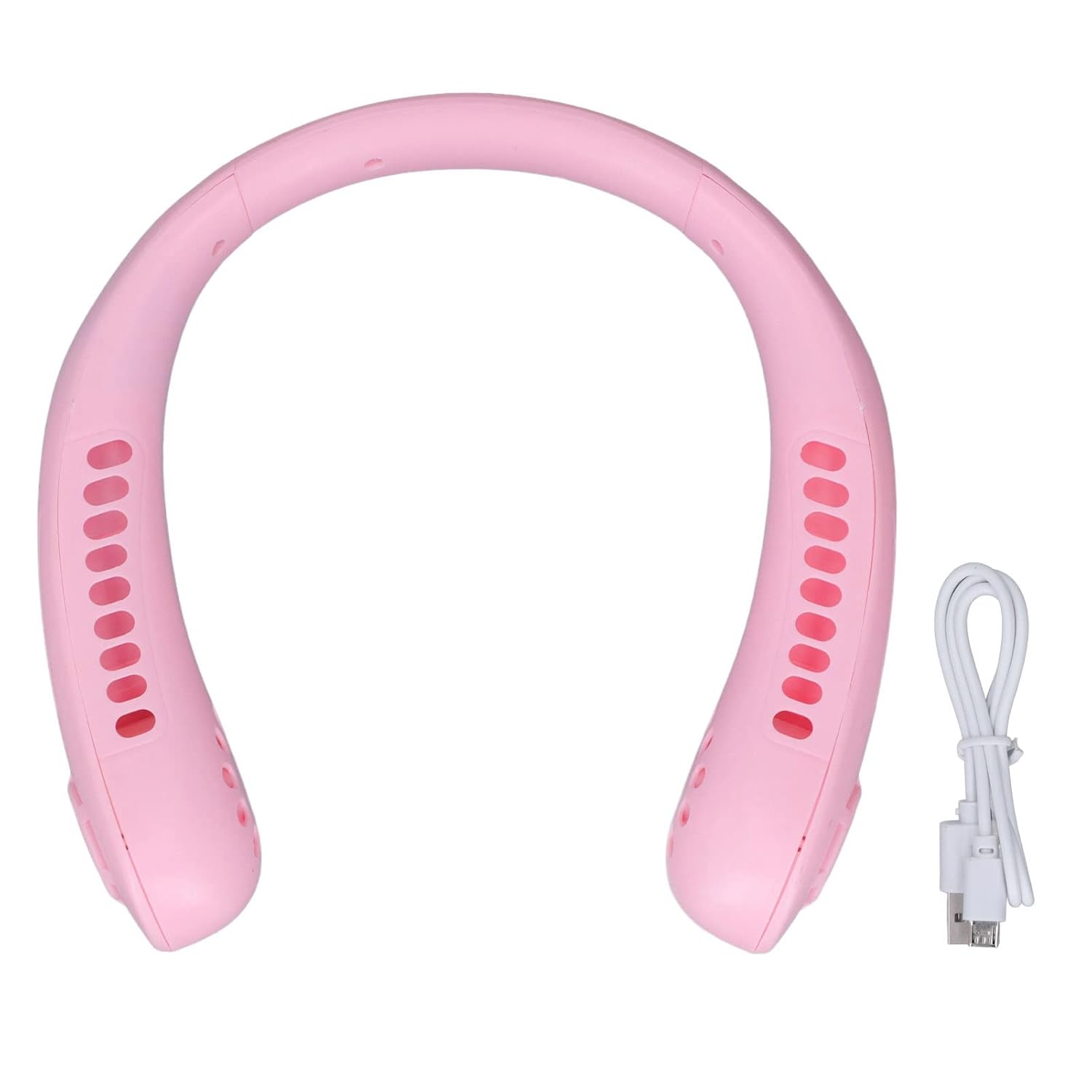 Ventilator za vrat prijenosni USB okovratni Pink / Rozi - Slika 7