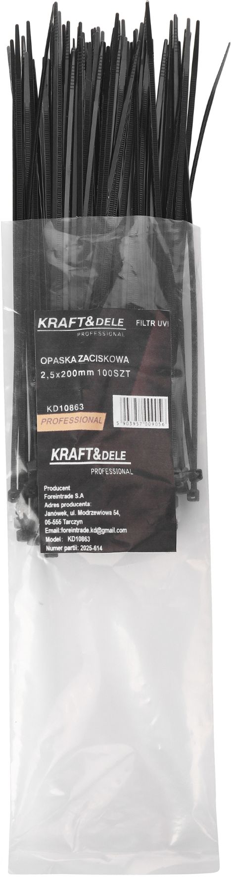 Vezice Najlonske Kabelske 2,5x200 mm 100 komada Crne KD10863 - Slika 4