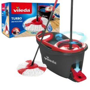 Vileda Turbo Mop komplet za čišćenje podova, rotirajući sustav od 360°