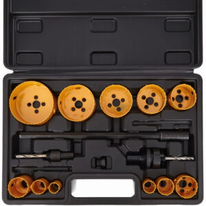 Set bimetalnih kruna za bušenje rupa u metalu,drvu, aluminiju i plastici 17 kom. Ø19–76 mm KD10758