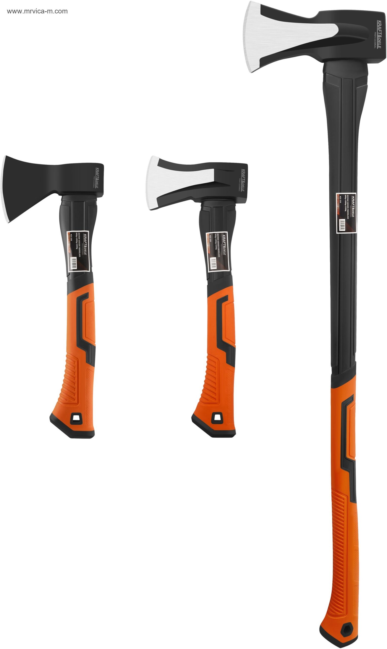 Set 3 sjekire sa drškom od stakloplastike 600g 1000g 2200g KD235