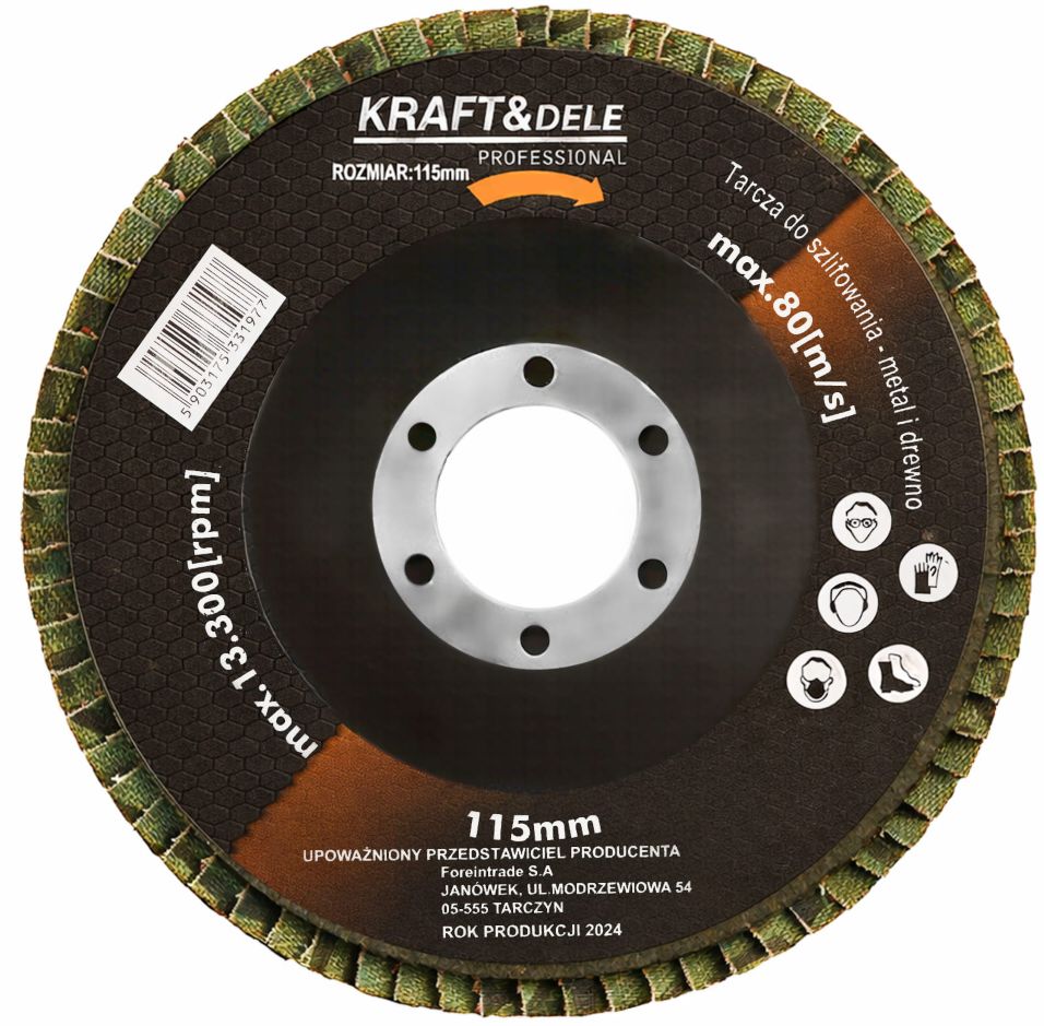 Brusni Disk Lamelasti P80 115 mm KD962 Brusna Ploča Lamelasta