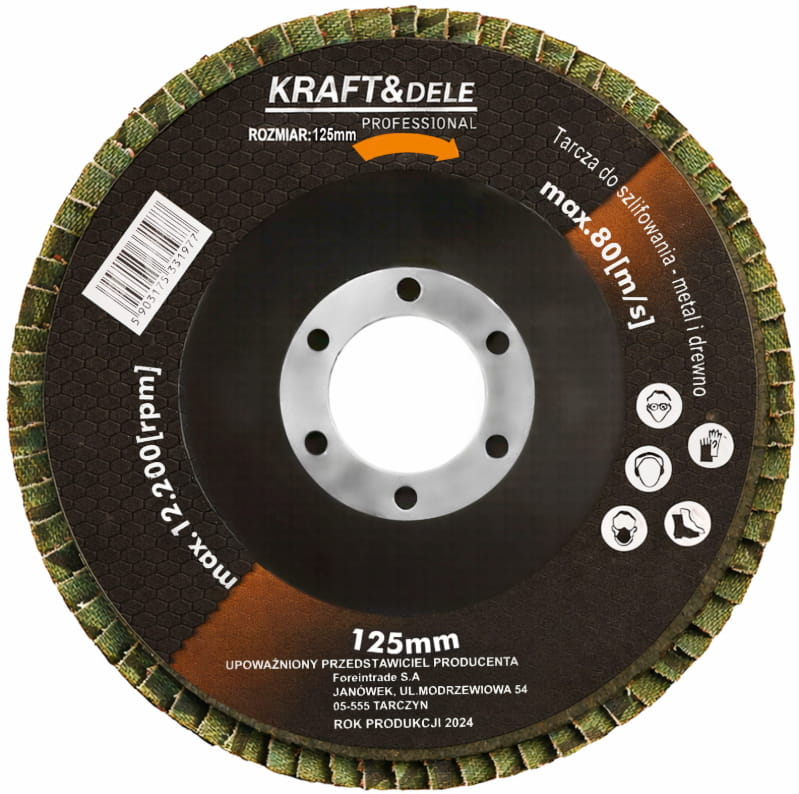 Brusni Disk Lamelasti P80 125 mm KD967 Brusna Ploča Lamelasta