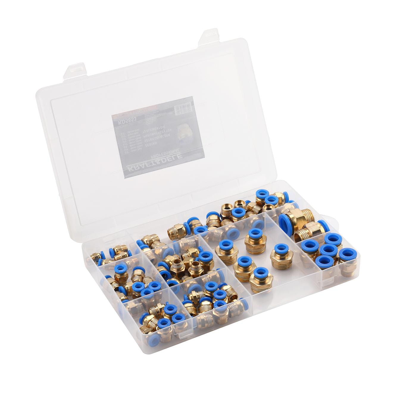 Komplet pneumatskih navojnih brzih spojnica 72 komada 4-16 mm 1/4" 3/8" 1/2" KD5853 - Slika 3