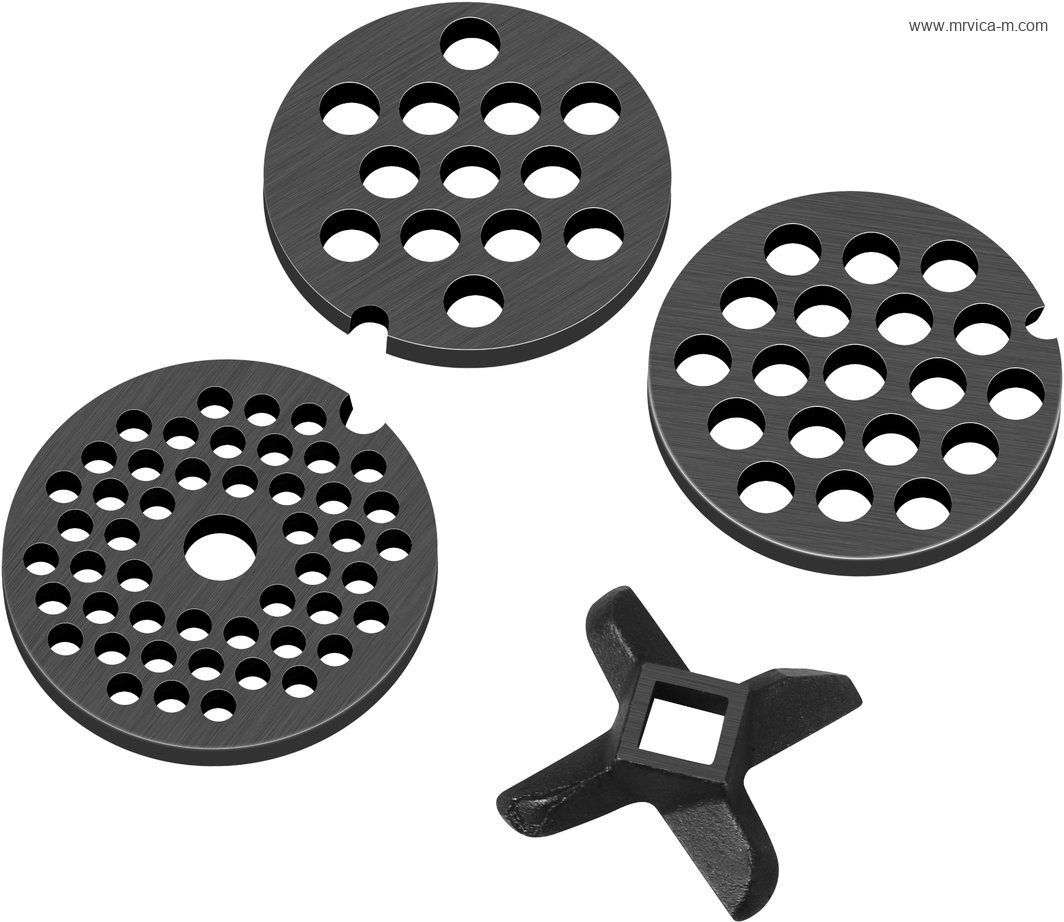 Ručni stroj za mljevenje mesa veličine 8 KD4191 sa tri tuljka (15mm, 20mm, 22mm) i tri ploče (3mm, 5mm, 8mm) - Slika 8
