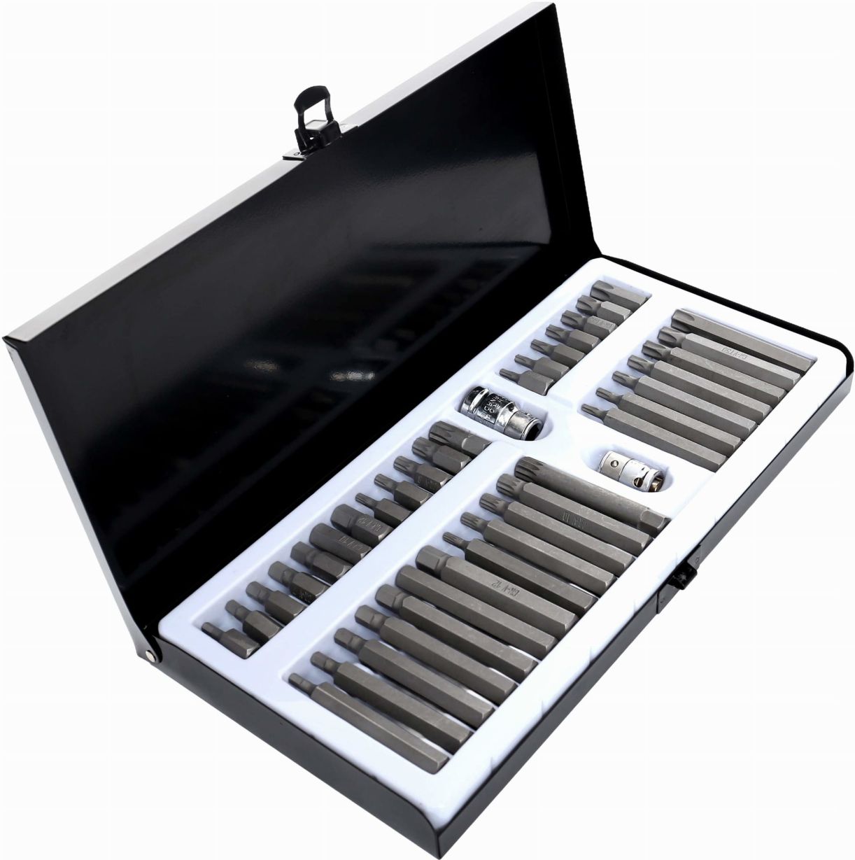 Bitovi Set TORX (T20–T55), HEX (4–12 mm), SPLIN (M5–M12), adapteri 3/8" i 1/2" , 40 Komada KD10220 metalna kaseta