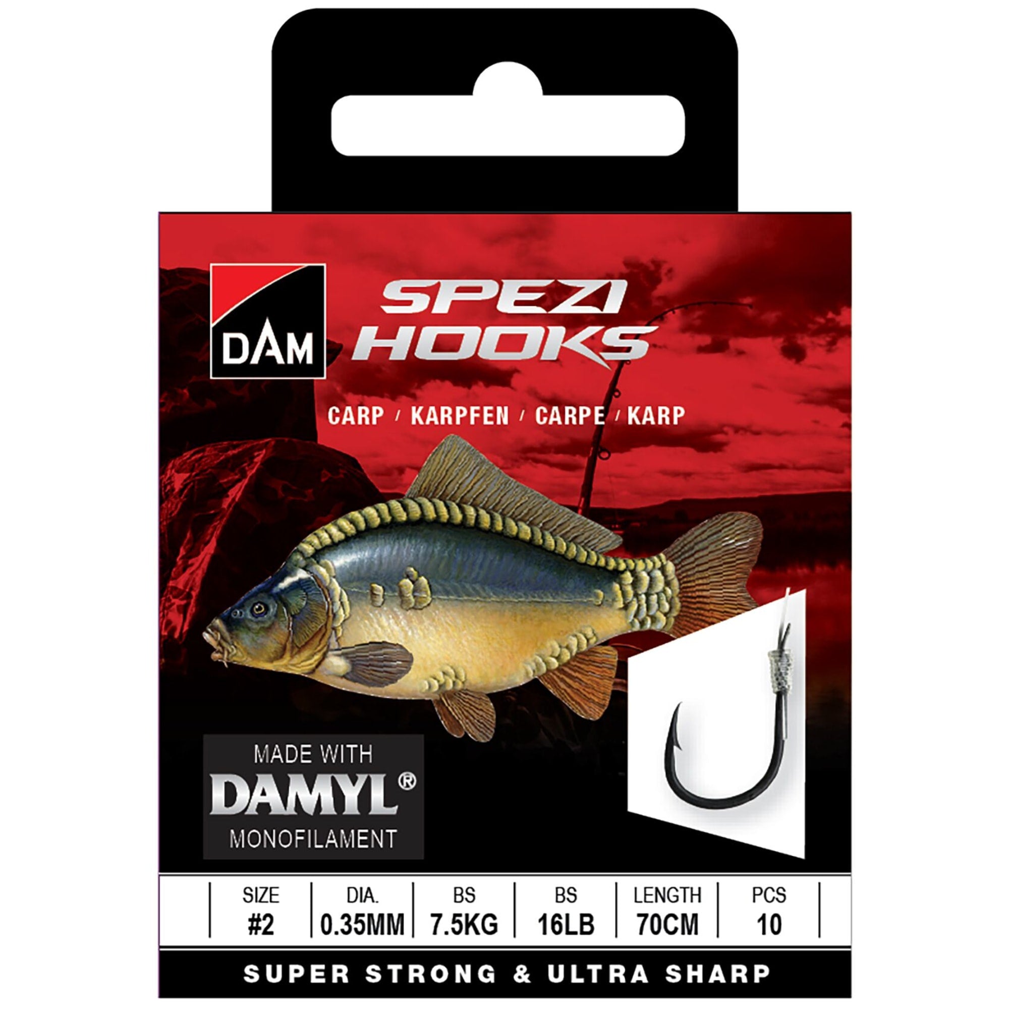 Sustav DAM SPEZI CARP 10 0.22mm 3.2kg 70cm 10 kom