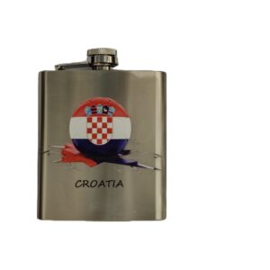 Pljoska inox sa Loptom sa trobojnicom (Hrvatski Suvenir) 207ml (7 oz)