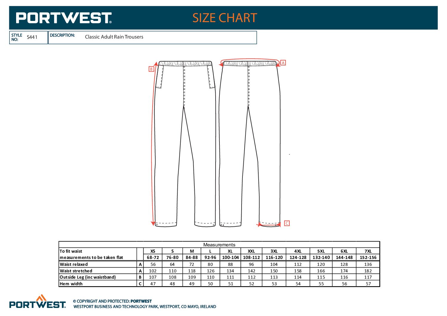 Hlače za kišu S441 OGR Classic Portwest (Zelene) (S-4XL) - Slika 2
