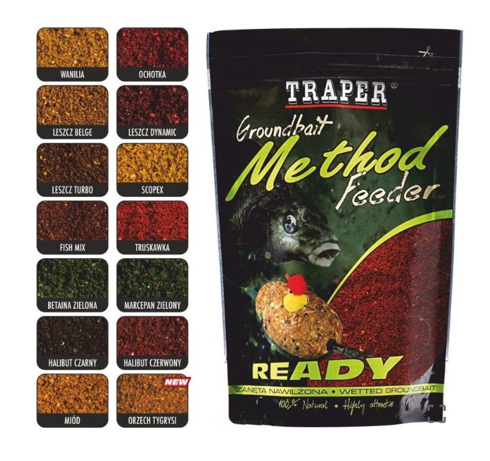 Hrana za ribe Traper Method Feeder Ready 750g Razne arome