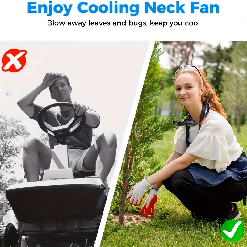 Prijenosni Ventilator za Vrat, Okovratni, Crni / Bijeli - Slika 4