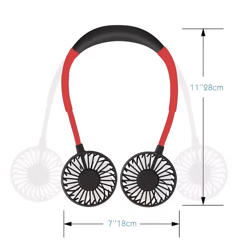 Prijenosni Ventilator za Vrat, Okovratni, Crni / Bijeli - Slika 3
