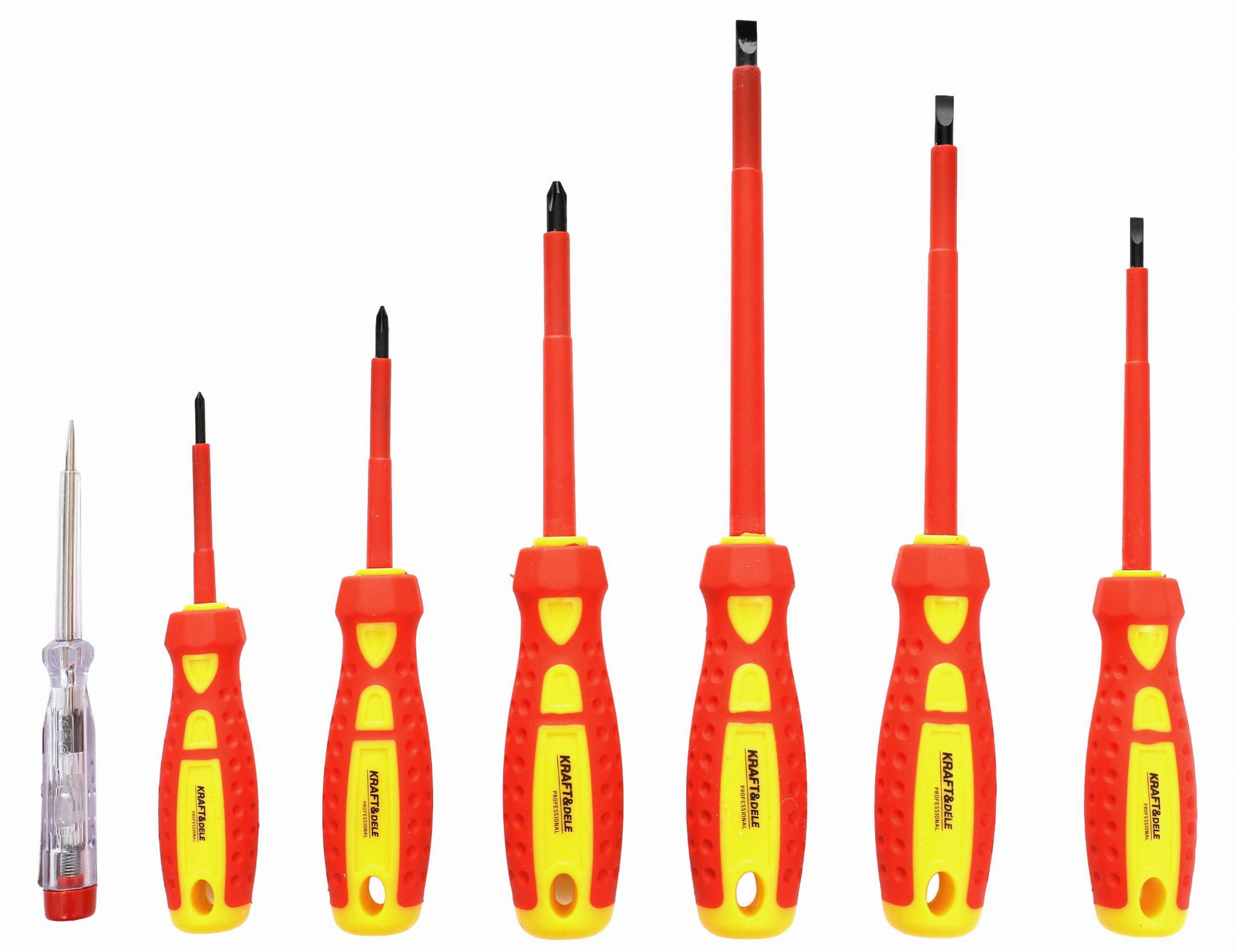 Set odvijača 7 komada KD10905 Ravni i Križni, Ispitivač Napona