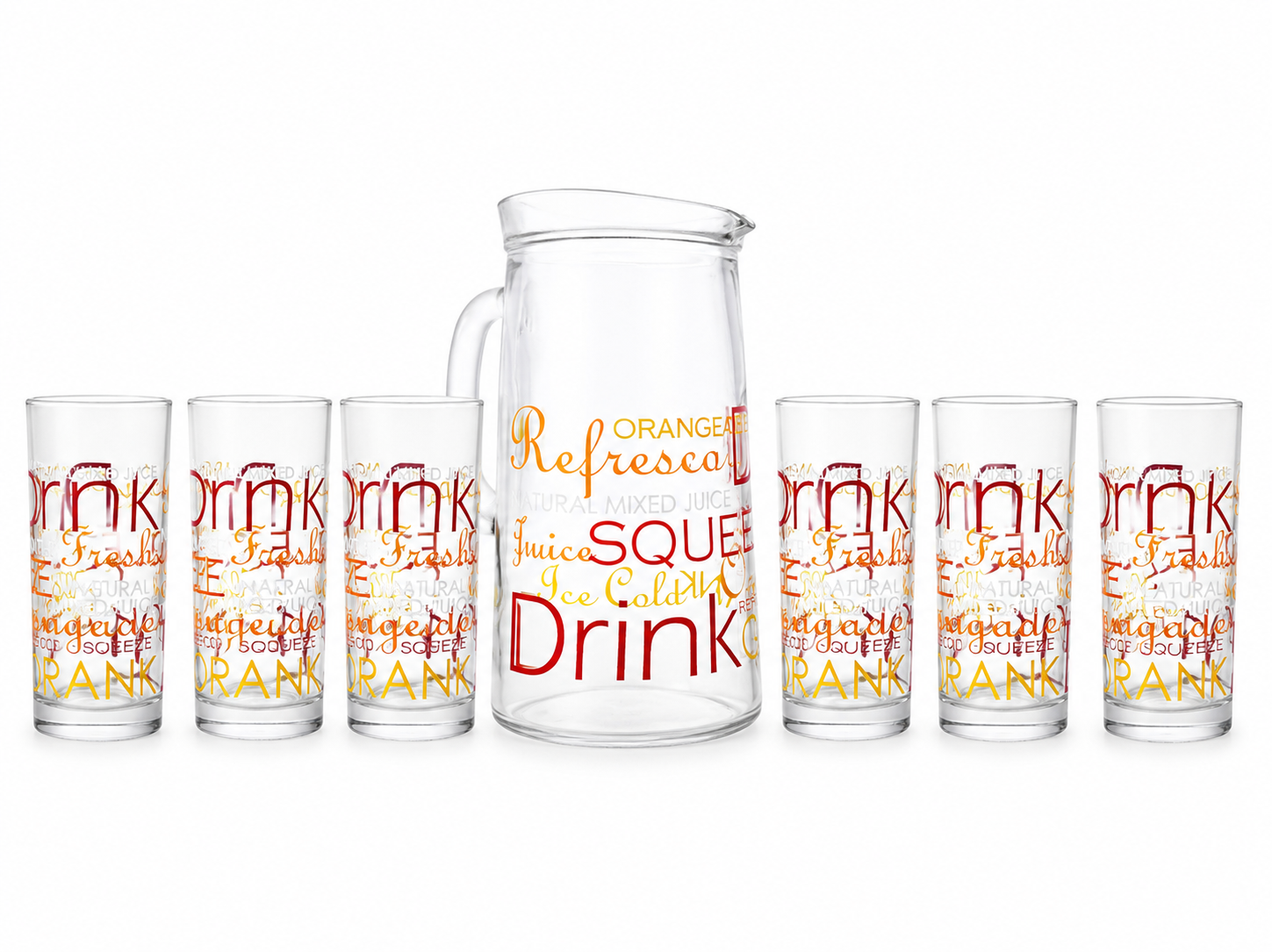 Set Čaša 6 komada i Stakleni Vrč - Fresh Drink