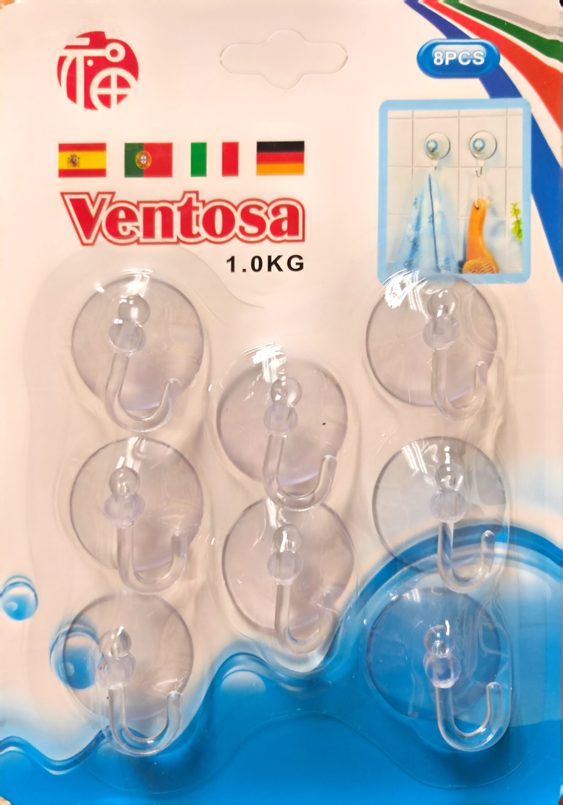 Vakuumske Kukice – Set od 8 Komada (nosivost do 1 kg) (bez bušenja pločica i zidova)