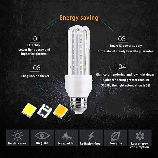 Žarulja LED 5W E14 u obliku slova U, snop 360 stupnjeva (1 komad) - Slika 2