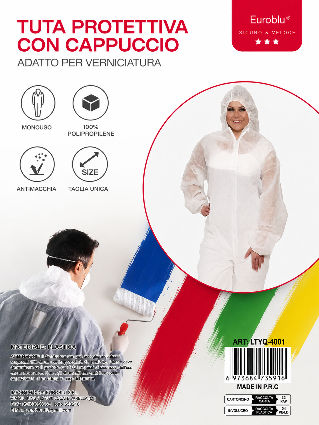 Zaštitno Jednokratno Odijelo s Kapuljačom