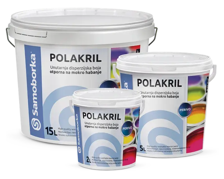 POLAKRIL 2L 5L 15L unutarnja disperzijska Bijela boja otporna na mokro habanje - 1