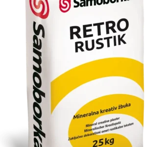 RETRO RUSTIK mineralna završna zaštitno-dekorativna obrada unutarnjih zidova, ribane (žljebaste, vučene) teksture Bijele boje - 1