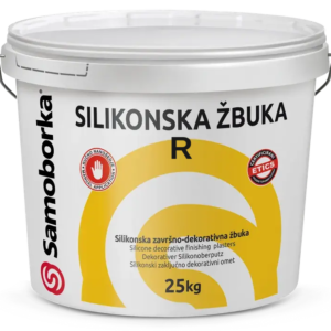 SILIKONSKA ŽBUKA R 25kg Silikonska završno dekorativna žbuka Ribane (žljebaste, vučene) teksture Bijele Boje Zrno promjera 2 i 3 mm - 1