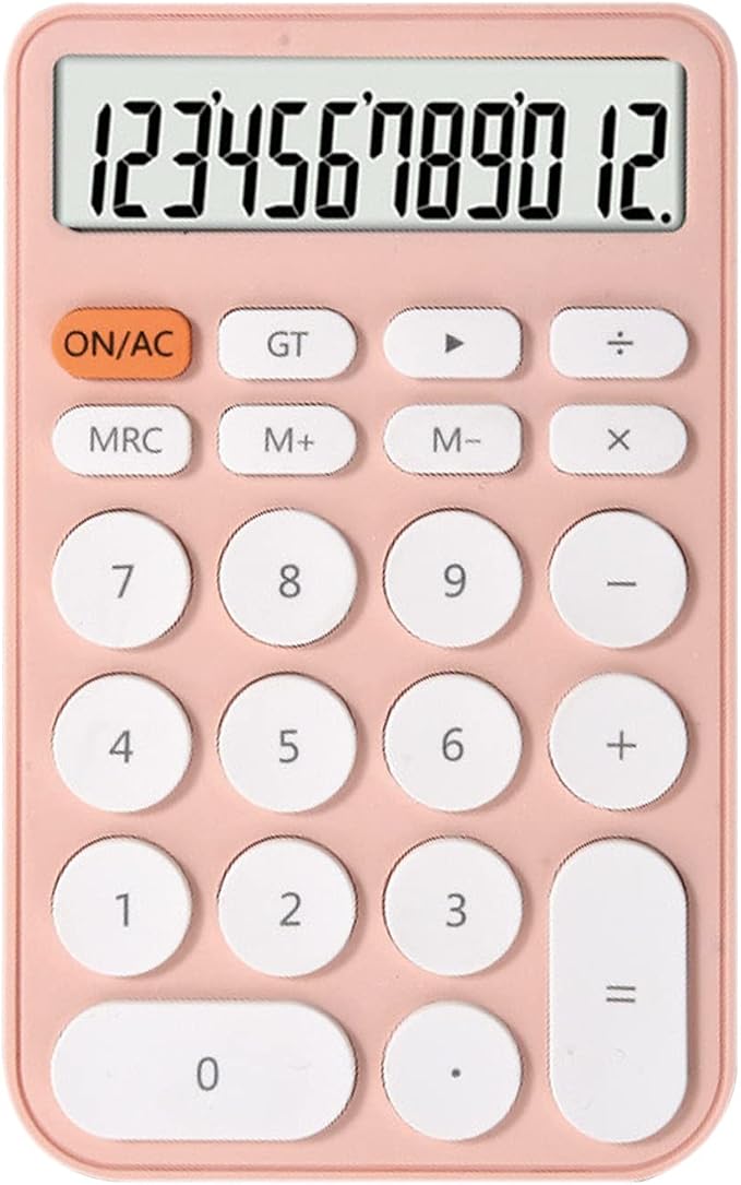 Kalkulator Digitron 12-znamenkasti elektronički rozi, veliki LCD zaslon - 1