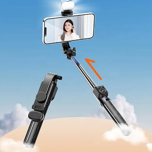 Selfie Štap / Tronožac, Produživi Selfie Štap s Bežičnim Daljinskim Upravljačem i Postolje Stativ, Prijenosni, 105 cm - 1