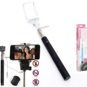 Selfie Štap za Pametne Telefone, Produživ, Žičani, Ugrađeni Gumb za Slikanje 105 cm, Više Boja - 1
