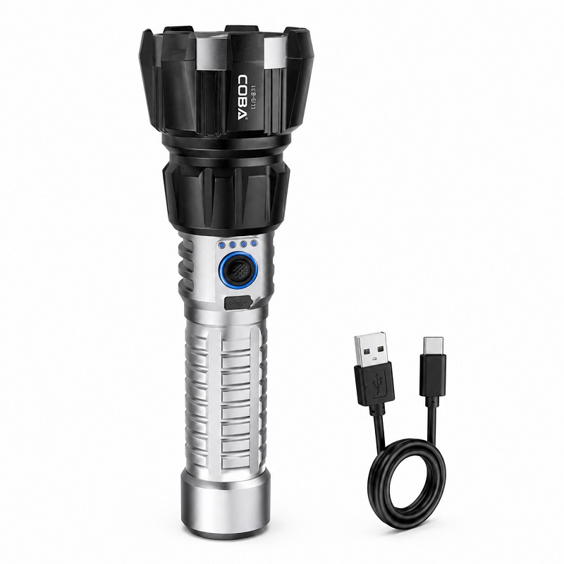 Svjetiljka baterijska LED Aluminijska CB-G711, dugi domet 3000n, punjiva 700W za kampiranje i ribolov 26650 - 1