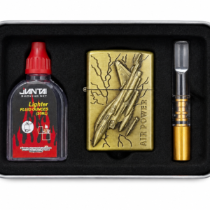 Upaljač na Benzin Set, komplet Upaljač i Gorivo+ Držač za cigaretu(muštikla,cigaršpic, usnik) u metalnoj kutiji "Air power"