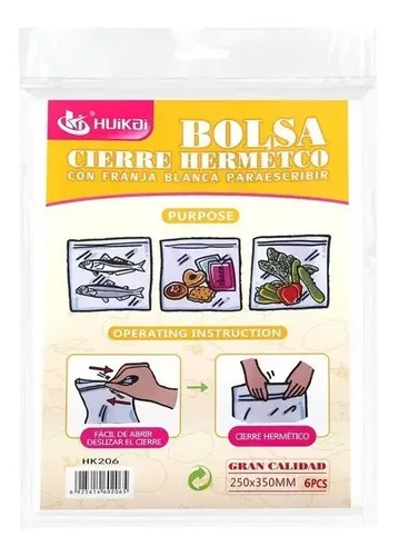 Vrećice sa Zip Lock Zatvaračem za Višekratnu Upotrebu – 250 × 350 mm, 6 kom - 1