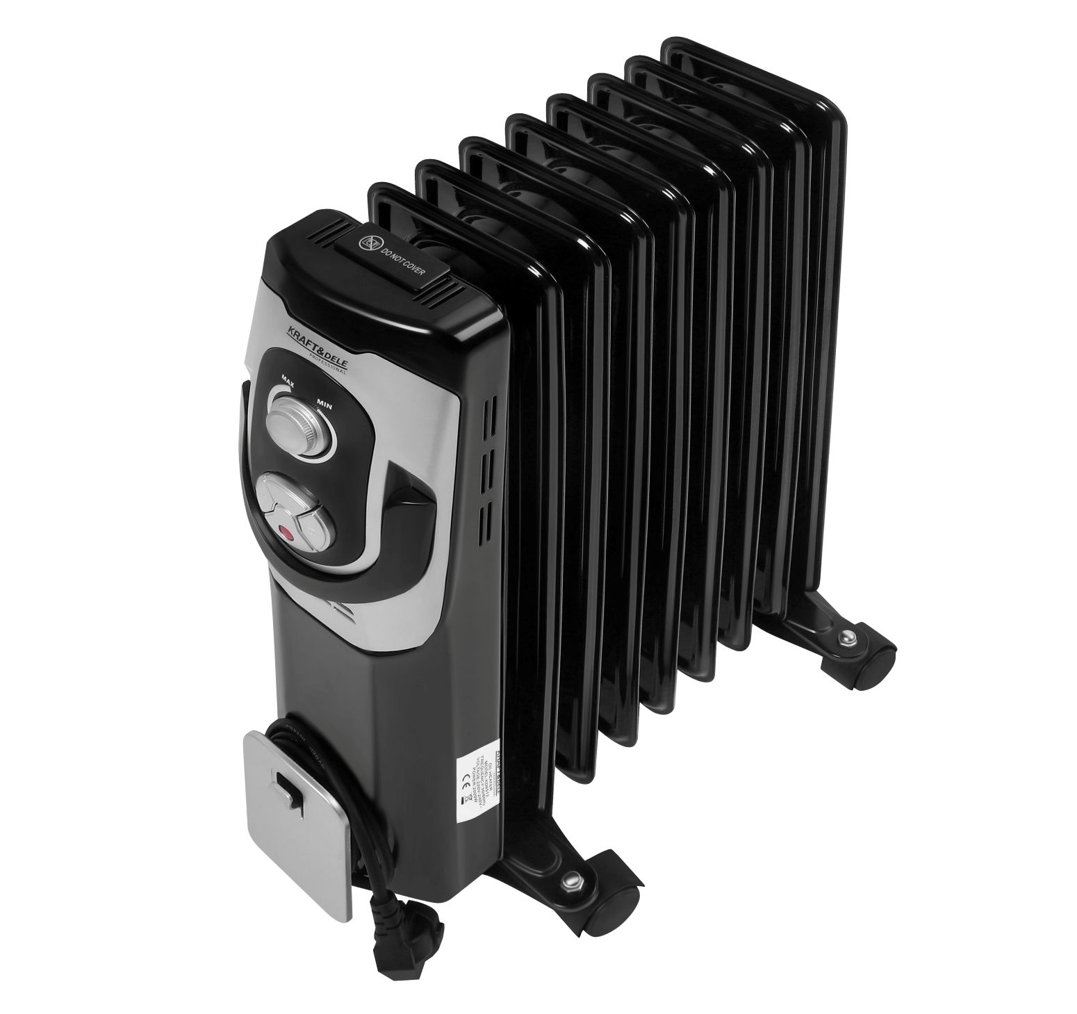 Uljni Radijator Električna grijalica s 3 stupnja grijanja 9 rebara 2000W KD6512 Crna KRAFT&DELE - 3