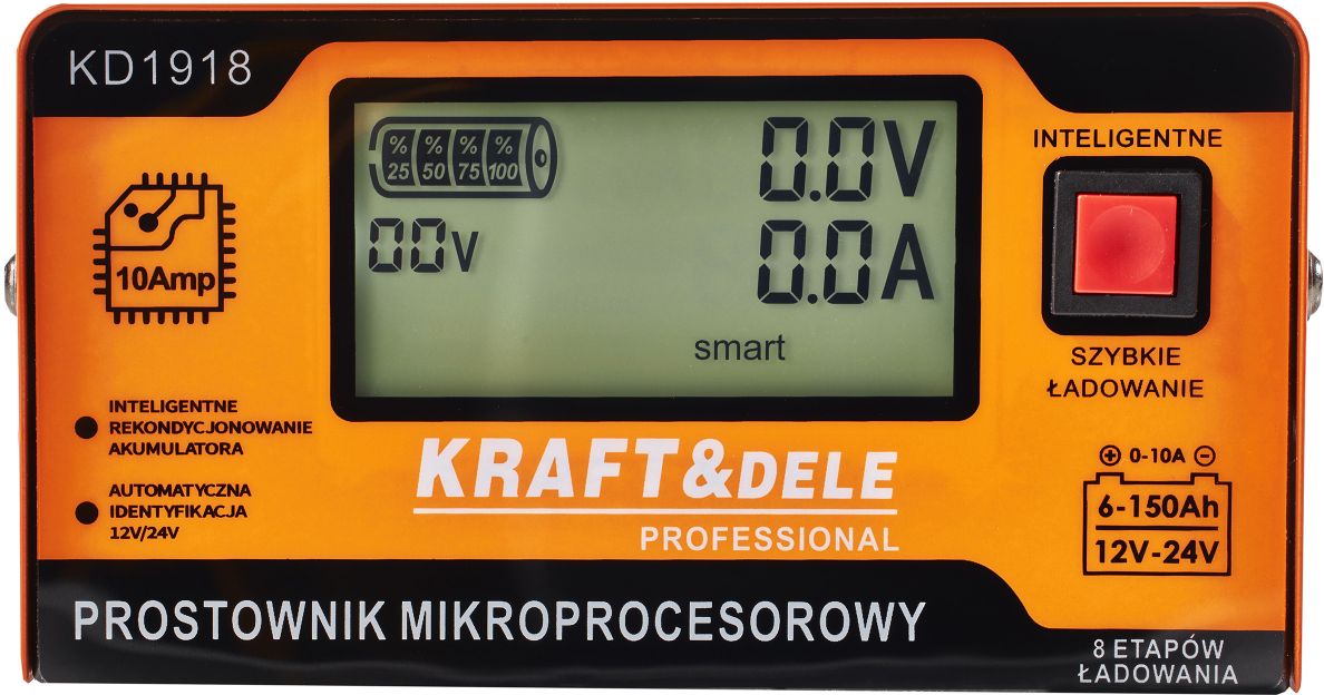 Punjač Akumulatora, Mikroprocesorski Punjač 10A 12/24V KD1918 - 4